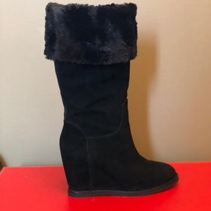 Johnston & Murphy Brynn Black Suede Tall Boot